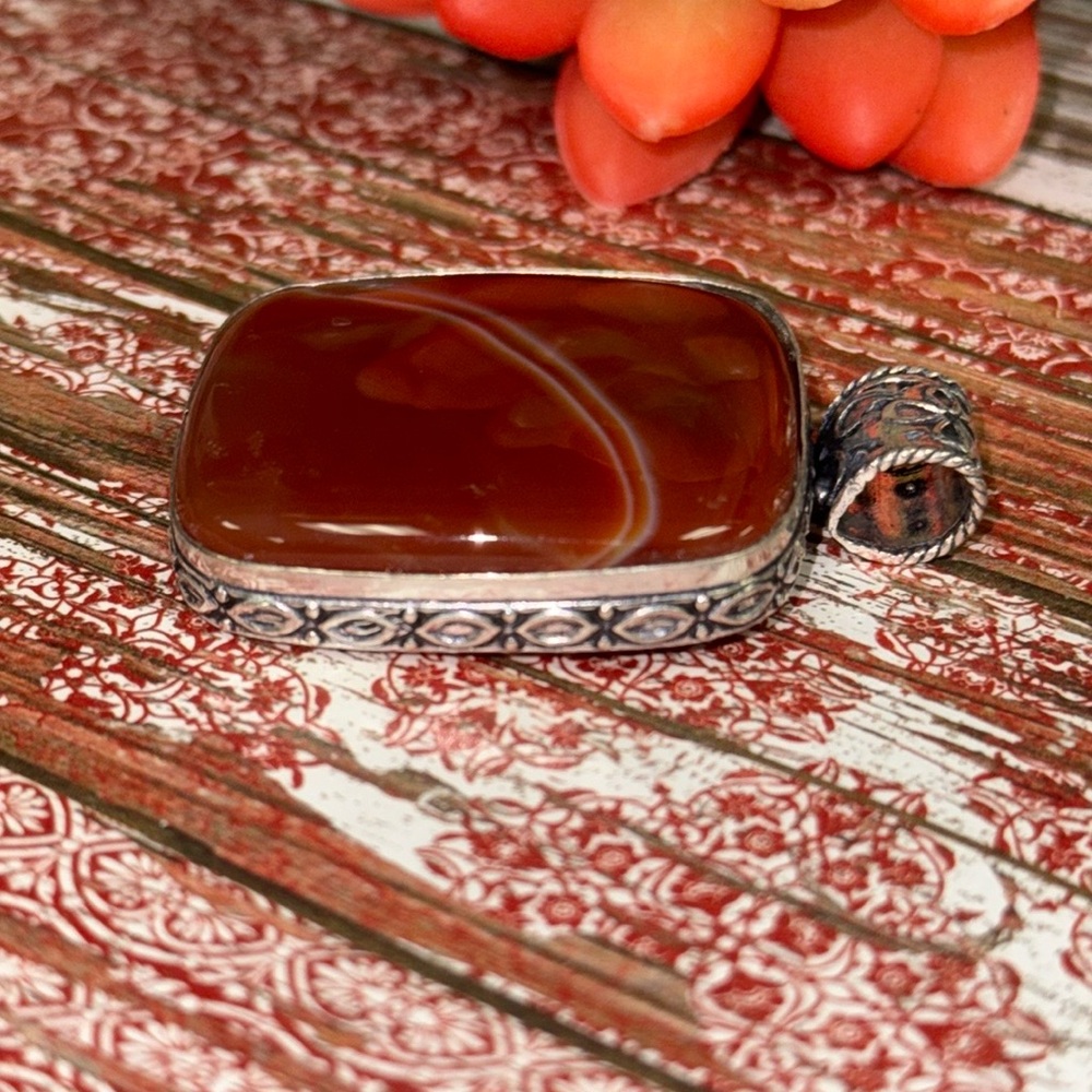 Botswana Agate Silver Pendant - image 4